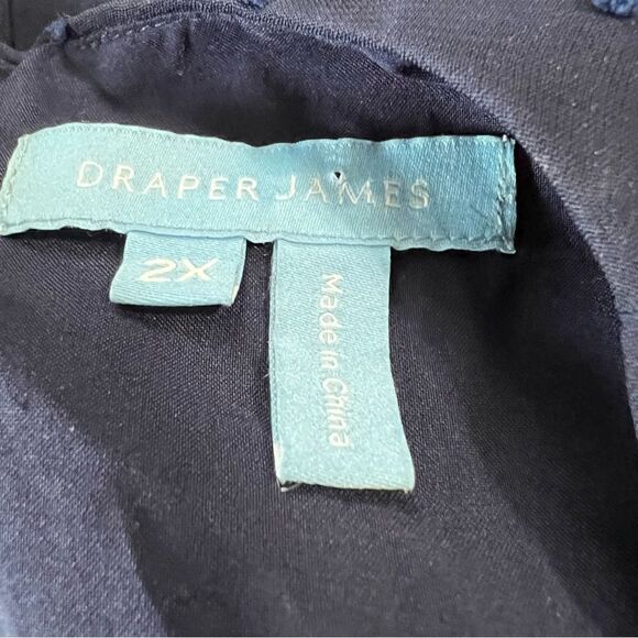 Draper James Navy Swiss Dot Sheer Elasticized‎ Sleeve Dress -- 2X - Picture 12 of 14